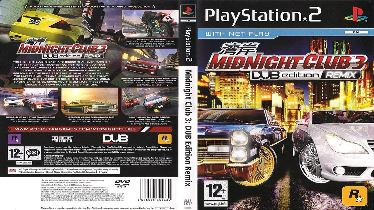 Midnight remix club dub edition ps2 game playstation