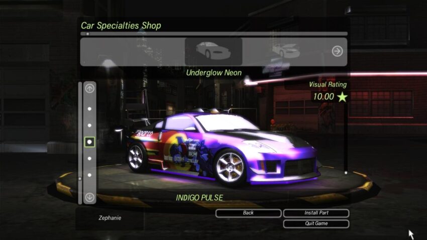 Modifikasi mobil di Need for Speed: Underground 2